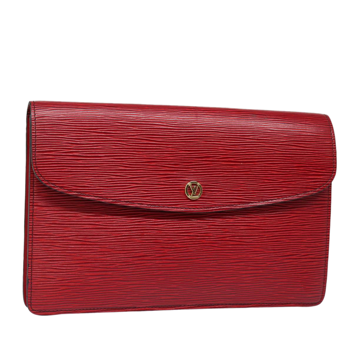 LOUIS VUITTON Epi Montaigne 27 Clutch Bag Red M52657 LV Auth 82749