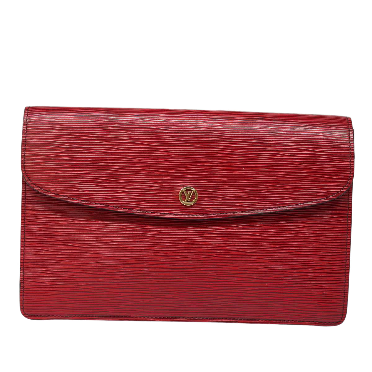 LOUIS VUITTON Epi Montaigne 27 Clutch Bag Red M52657 LV Auth 82749