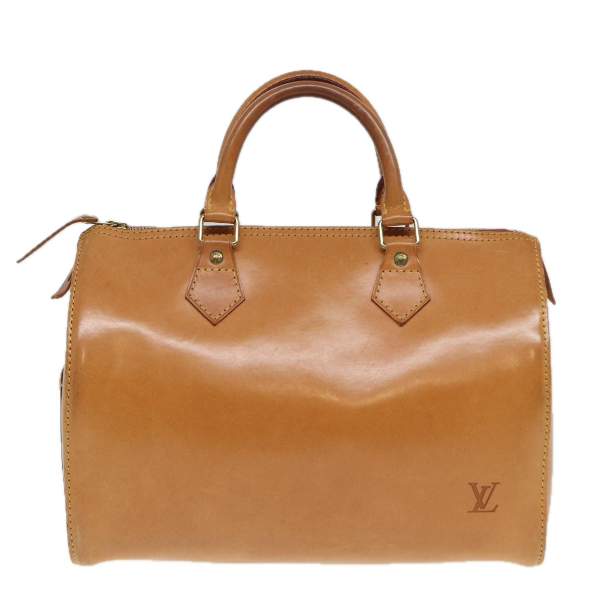 LOUIS VUITTON Nomad leather Speedy 30 Hand Bag Beige M85392 LV Auth 82758