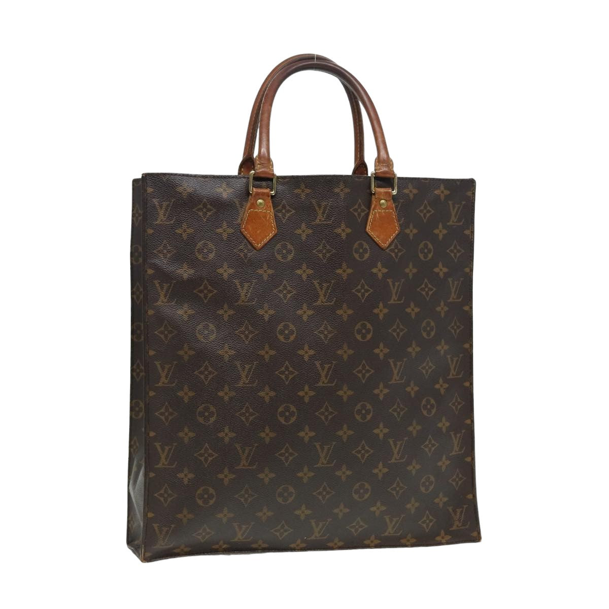 LOUIS VUITTON Monogram Sac Plat Hand Bag M51140 LV Auth 82794