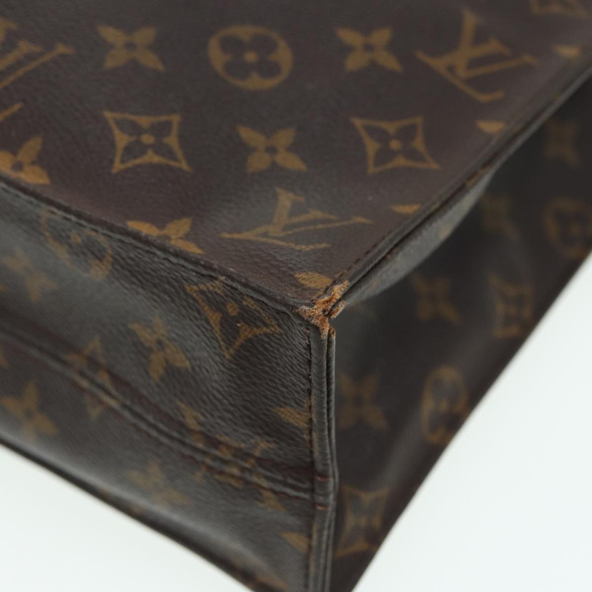 LOUIS VUITTON Monogram Sac Plat Hand Bag M51140 LV Auth 82794