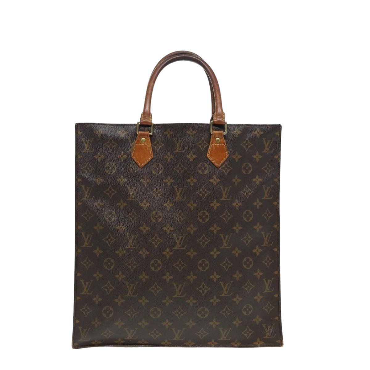 LOUIS VUITTON Monogram Sac Plat Hand Bag M51140 LV Auth 82794