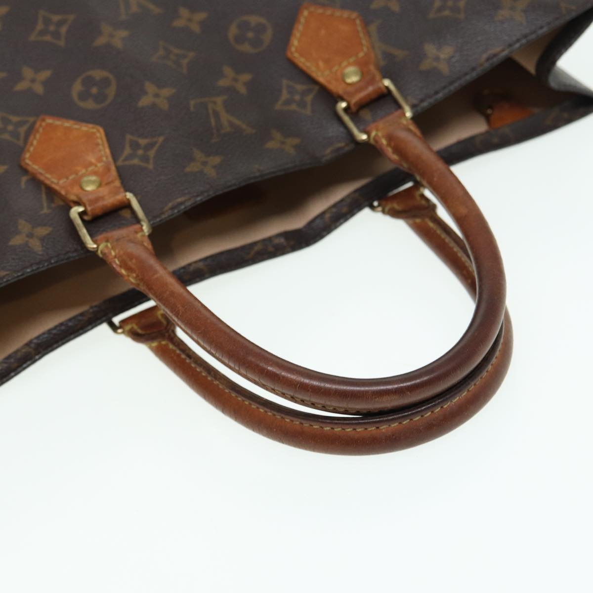 LOUIS VUITTON Monogram Sac Plat Hand Bag M51140 LV Auth 82794