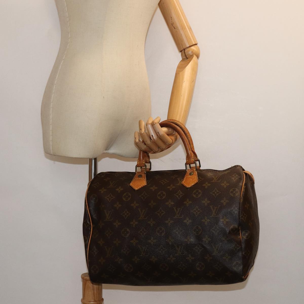 LOUIS VUITTON Monogram Speedy 35 Hand Bag M41524 LV Auth 82795