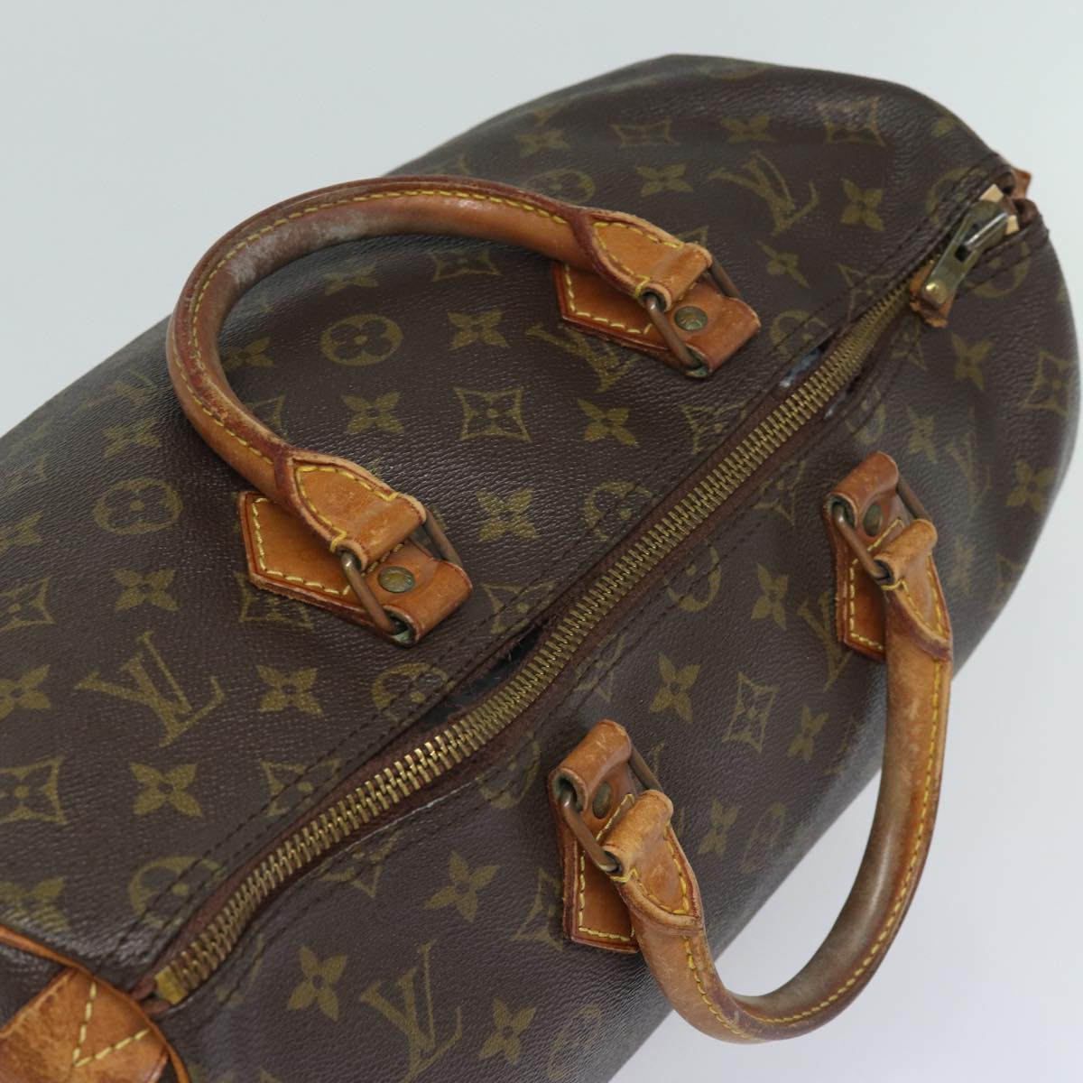 LOUIS VUITTON Monogram Speedy 35 Hand Bag M41524 LV Auth 82798