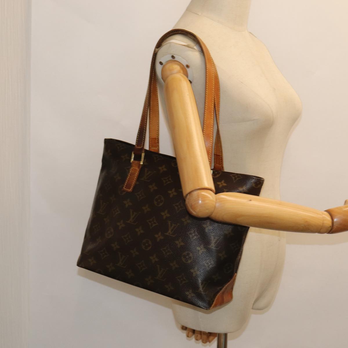 LOUIS VUITTON Monogram Cabas Piano Tote Bag M51148 LV Auth 82800