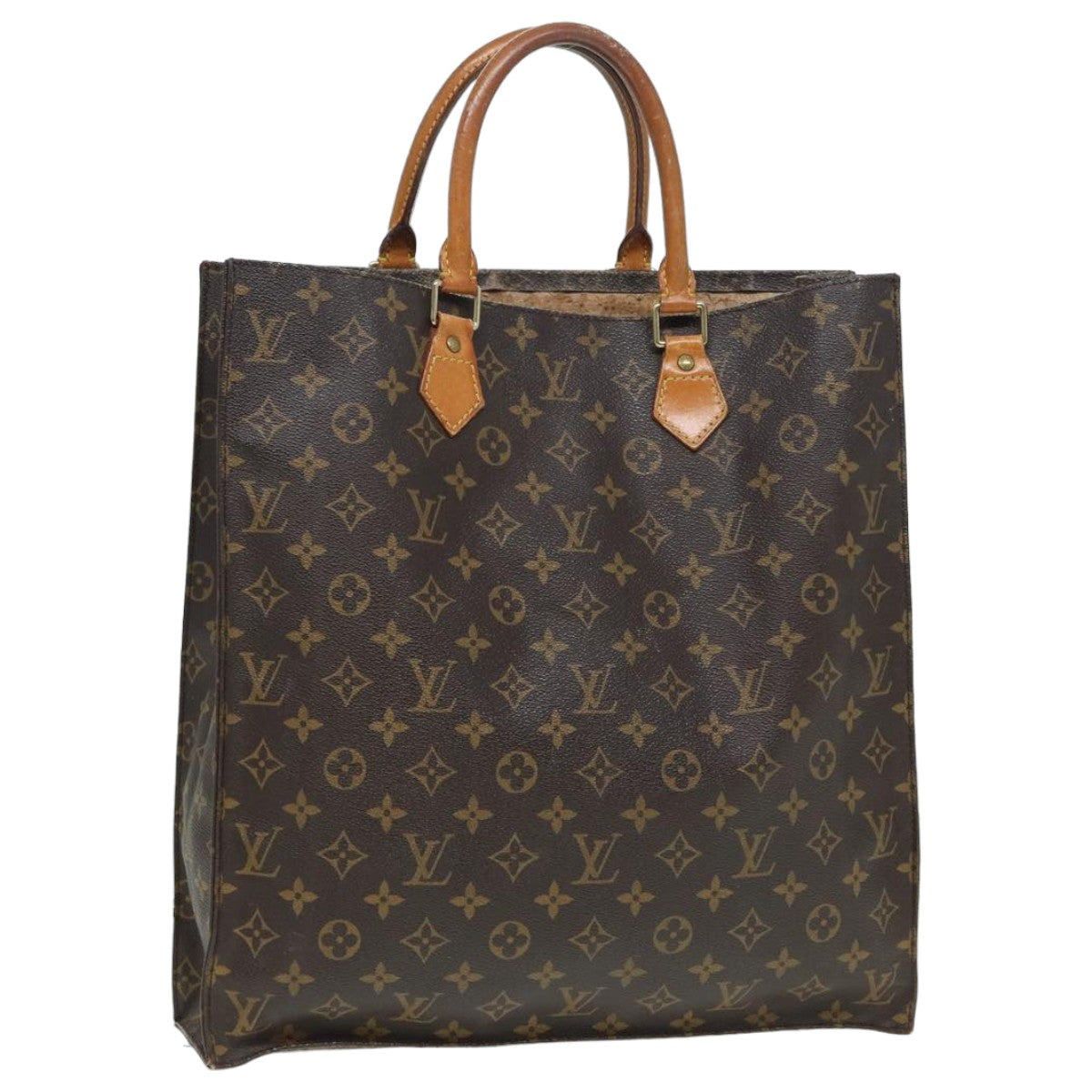 LOUIS VUITTON Monogram Sac Plat Hand Bag M51140 LV Auth 82808