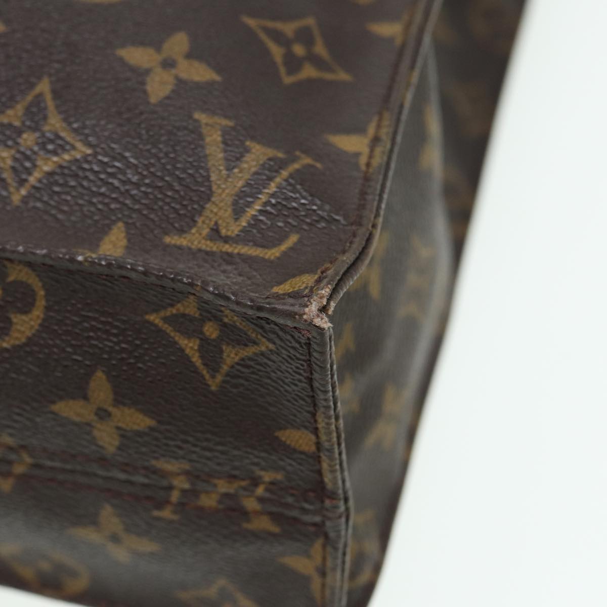 LOUIS VUITTON Monogram Sac Plat Hand Bag M51140 LV Auth 82808