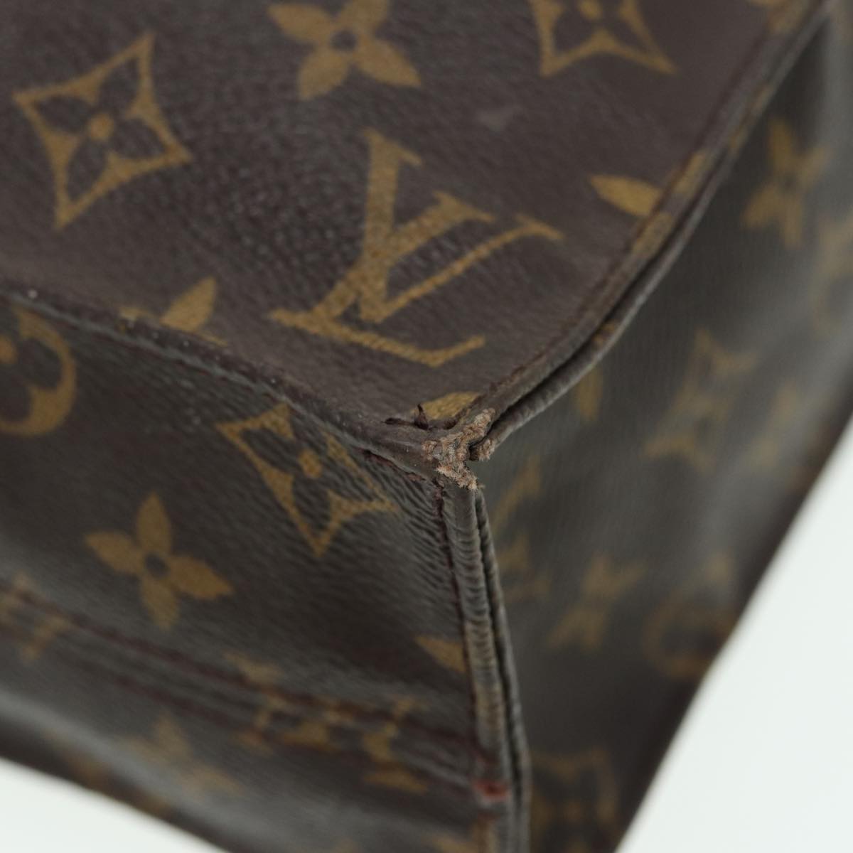 LOUIS VUITTON Monogram Sac Plat Hand Bag M51140 LV Auth 82808