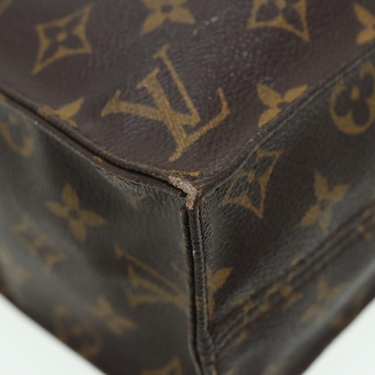 LOUIS VUITTON Monogram Sac Plat Hand Bag M51140 LV Auth 82808