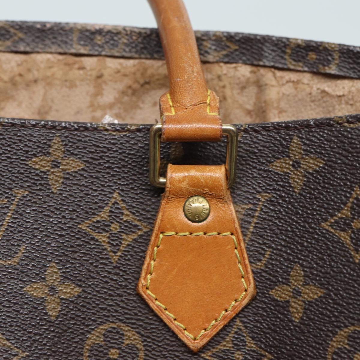 LOUIS VUITTON Monogram Sac Plat Hand Bag M51140 LV Auth 82808