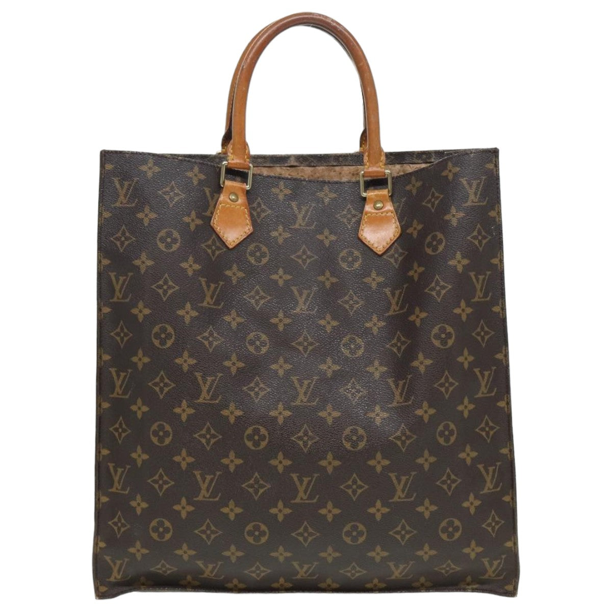 LOUIS VUITTON Monogram Sac Plat Hand Bag M51140 LV Auth 82808