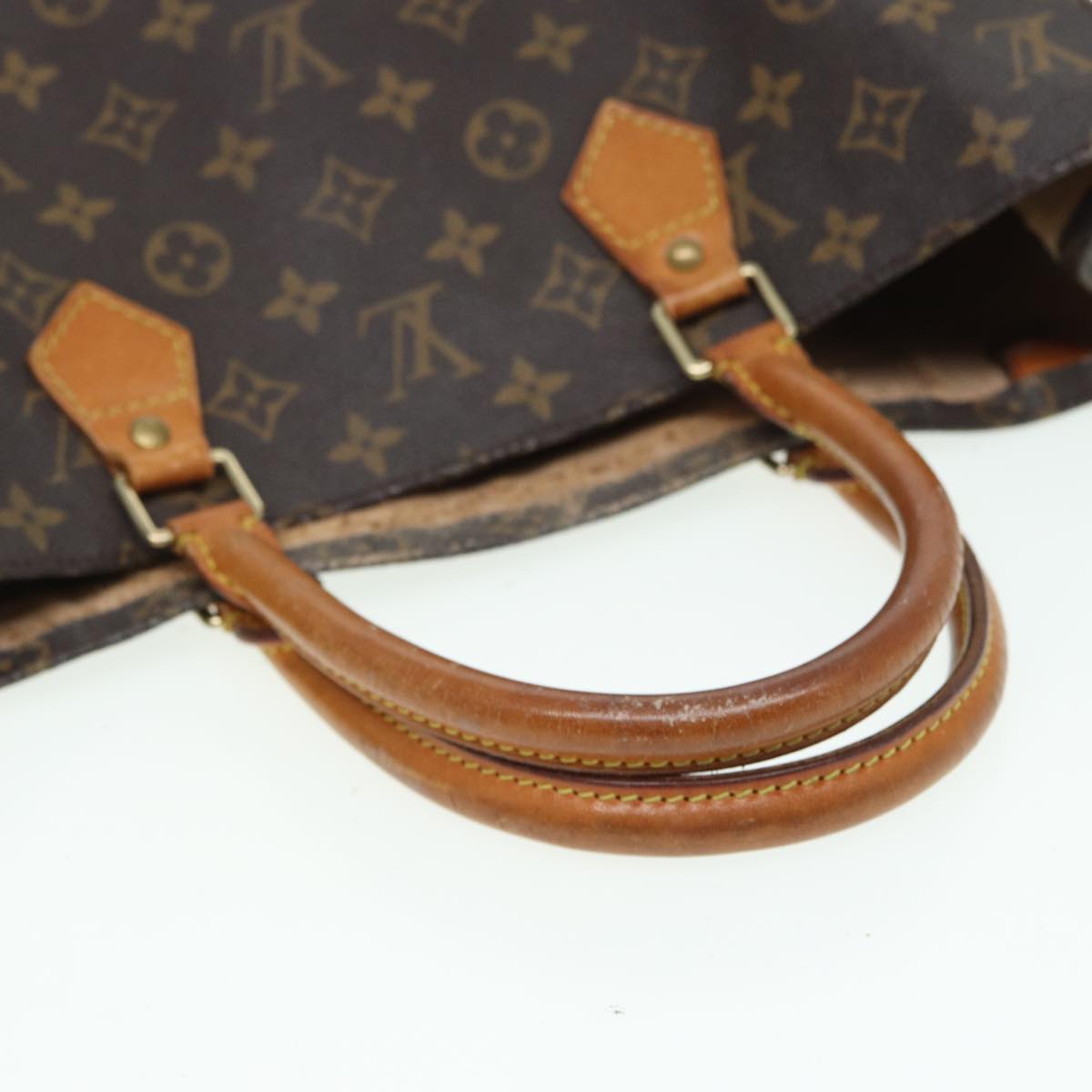 LOUIS VUITTON Monogram Sac Plat Hand Bag M51140 LV Auth 82808