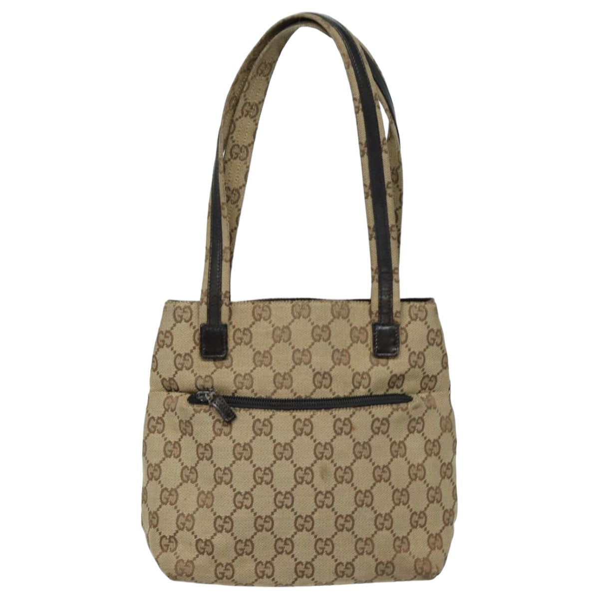 GUCCI GG Canvas Shoulder Bag Beige 002 1075 Auth 82821