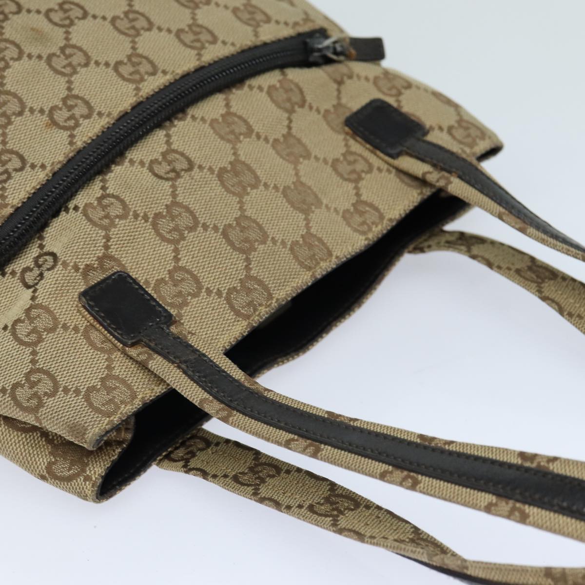 GUCCI GG Canvas Shoulder Bag Beige 002 1075 Auth 82821