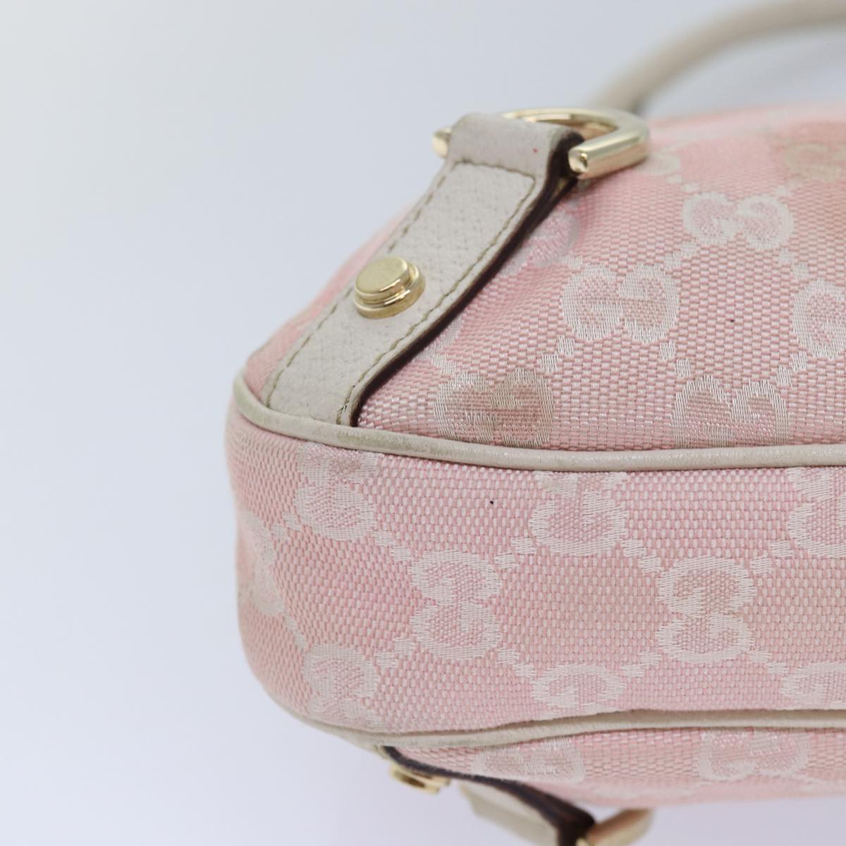 GUCCI GG Canvas Shoulder Bag Pink White 130738 Auth 82824