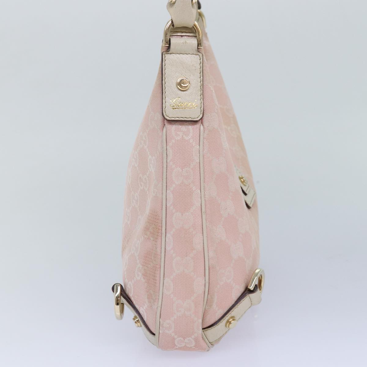 GUCCI GG Canvas Shoulder Bag Pink White 130738 Auth 82824