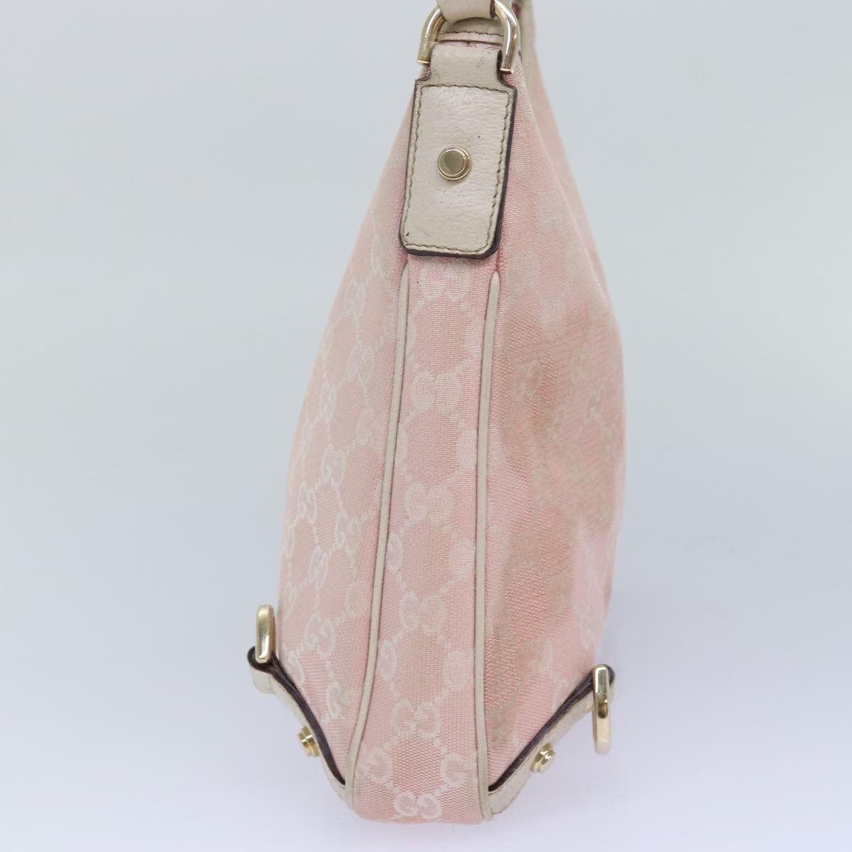 GUCCI GG Canvas Shoulder Bag Pink White 130738 Auth 82824