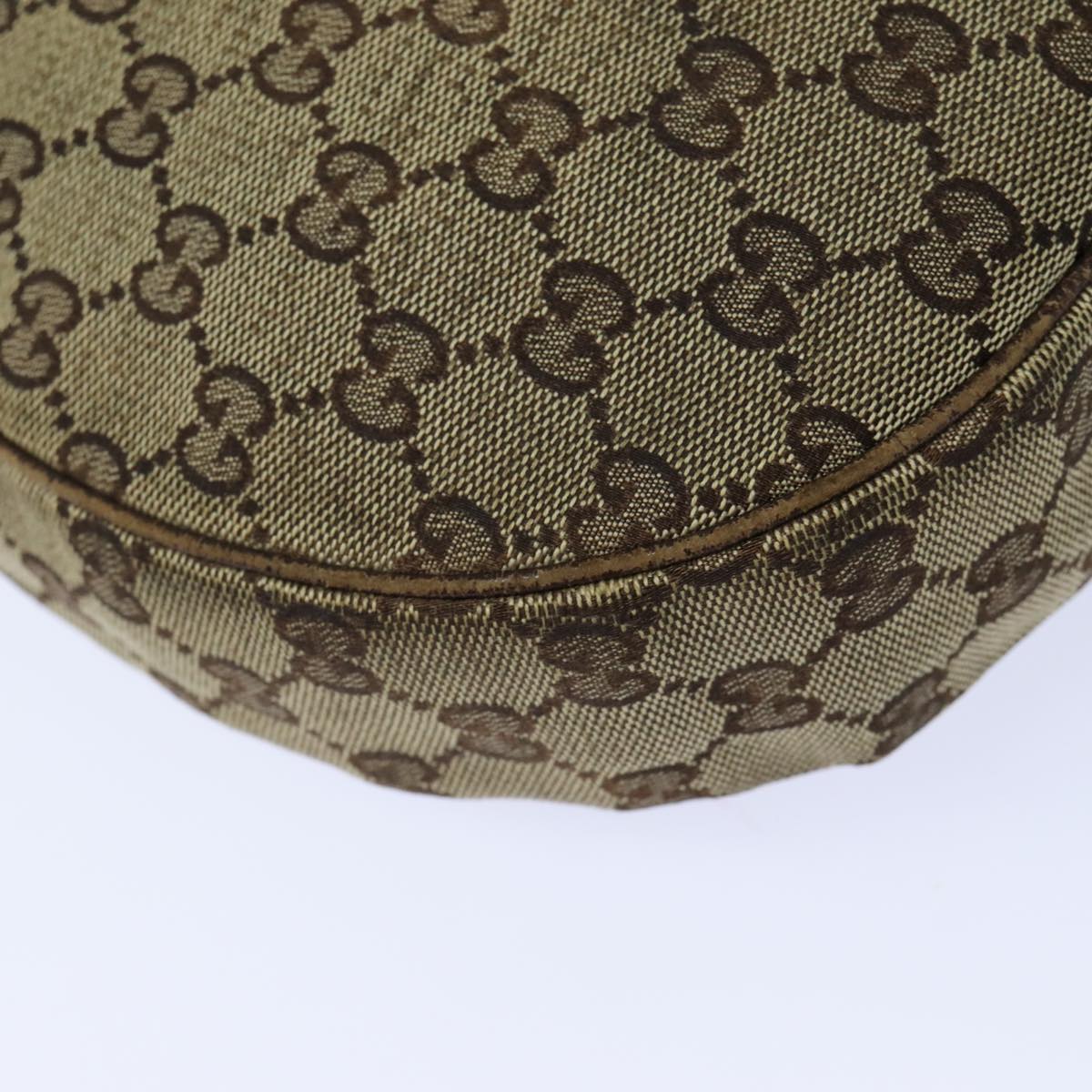 GUCCI GG Canvas Shoulder Bag Beige Brown 122709 Auth 82825