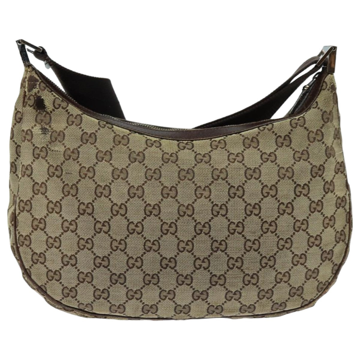 GUCCI GG Canvas Shoulder Bag Beige Brown 122709 Auth 82825