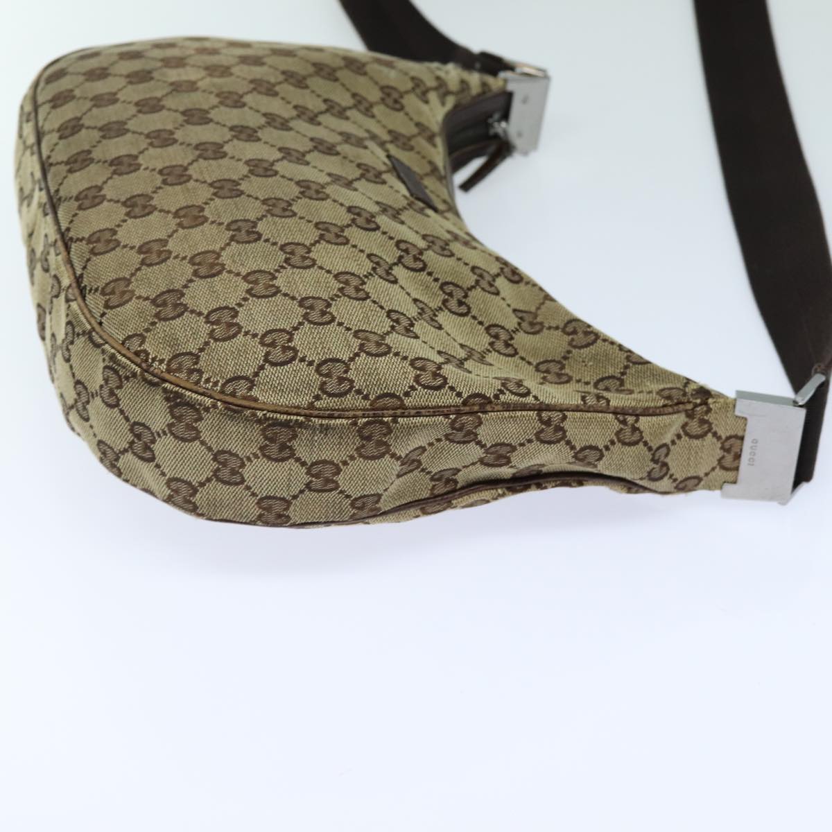 GUCCI GG Canvas Shoulder Bag Beige Brown 122709 Auth 82825