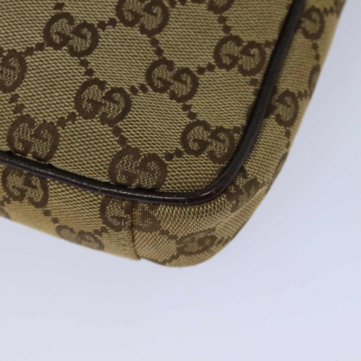 GUCCI GG Canvas Shoulder Bag Beige Brown 122760 Auth 82827