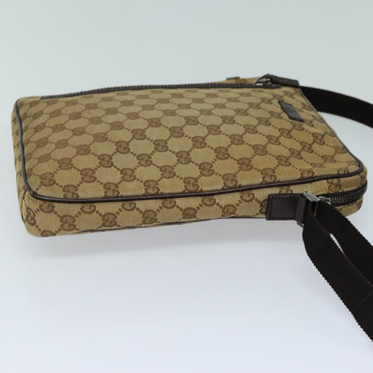 GUCCI GG Canvas Shoulder Bag Beige Brown 122760 Auth 82827