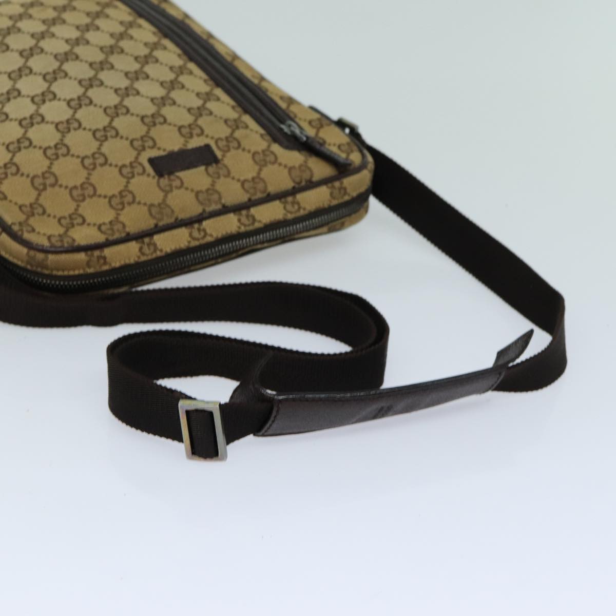 GUCCI GG Canvas Shoulder Bag Beige Brown 122760 Auth 82827