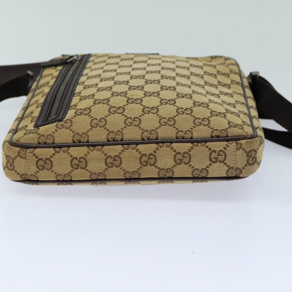 GUCCI GG Canvas Shoulder Bag Beige Brown 122760 Auth 82827