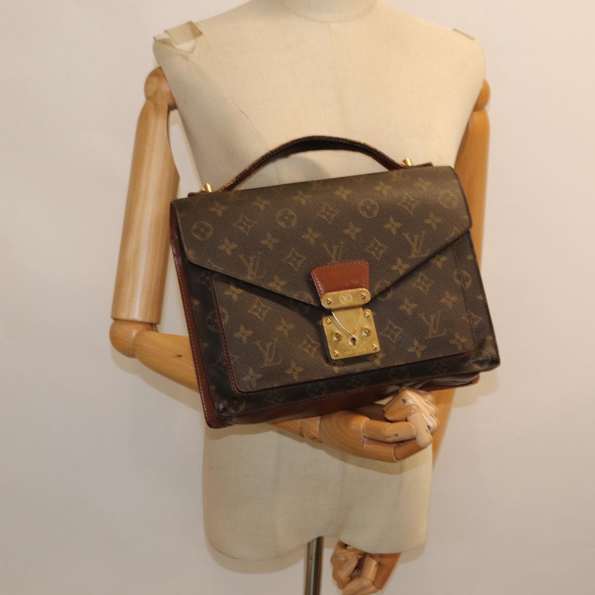 LOUIS VUITTON Monogram Monceau 28 Hand Bag 2way M51185 LV Auth 82844