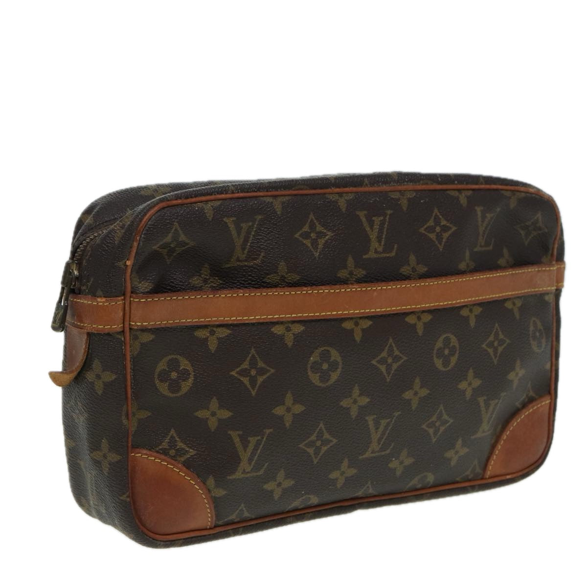 LOUIS VUITTON Monogram Compiegne 28 Clutch Bag M51845 LV Auth 82845