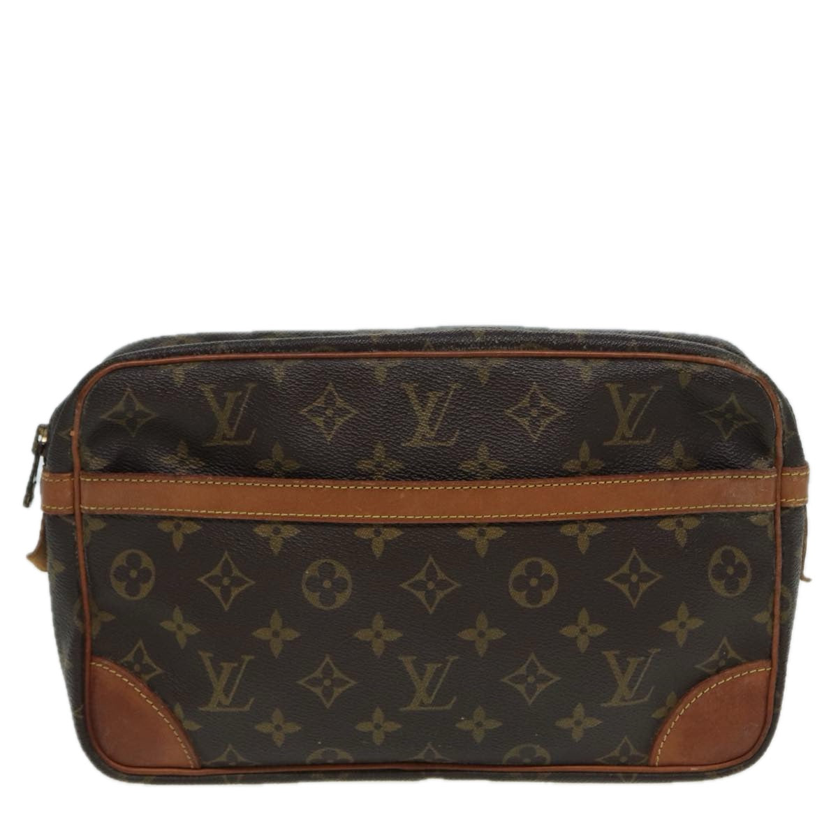 LOUIS VUITTON Monogram Compiegne 28 Clutch Bag M51845 LV Auth 82845