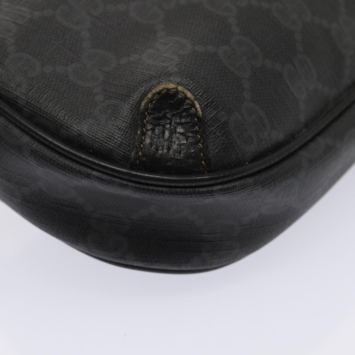 GUCCI GG Supreme Web Sherry Line Shoulder Bag PVC Black 89 02 066 Auth 82869