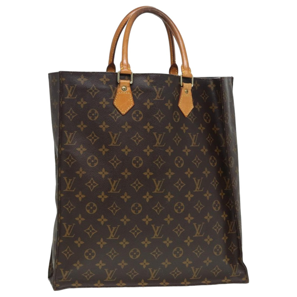 LOUIS VUITTON Monogram Sac Plat Hand Bag M51140 LV Auth 82902