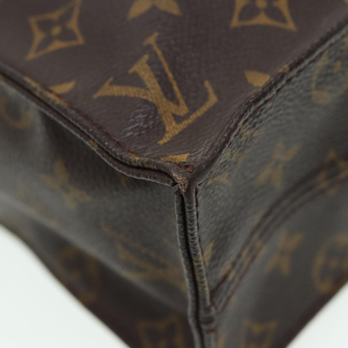 LOUIS VUITTON Monogram Sac Plat Hand Bag M51140 LV Auth 82902