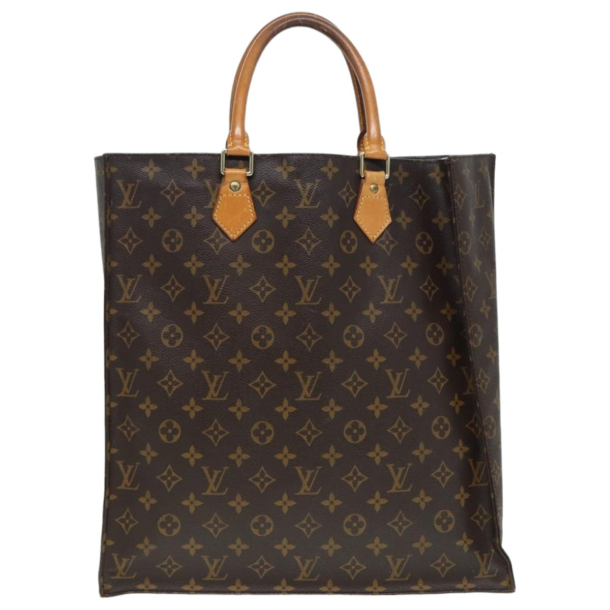 LOUIS VUITTON Monogram Sac Plat Hand Bag M51140 LV Auth 82902