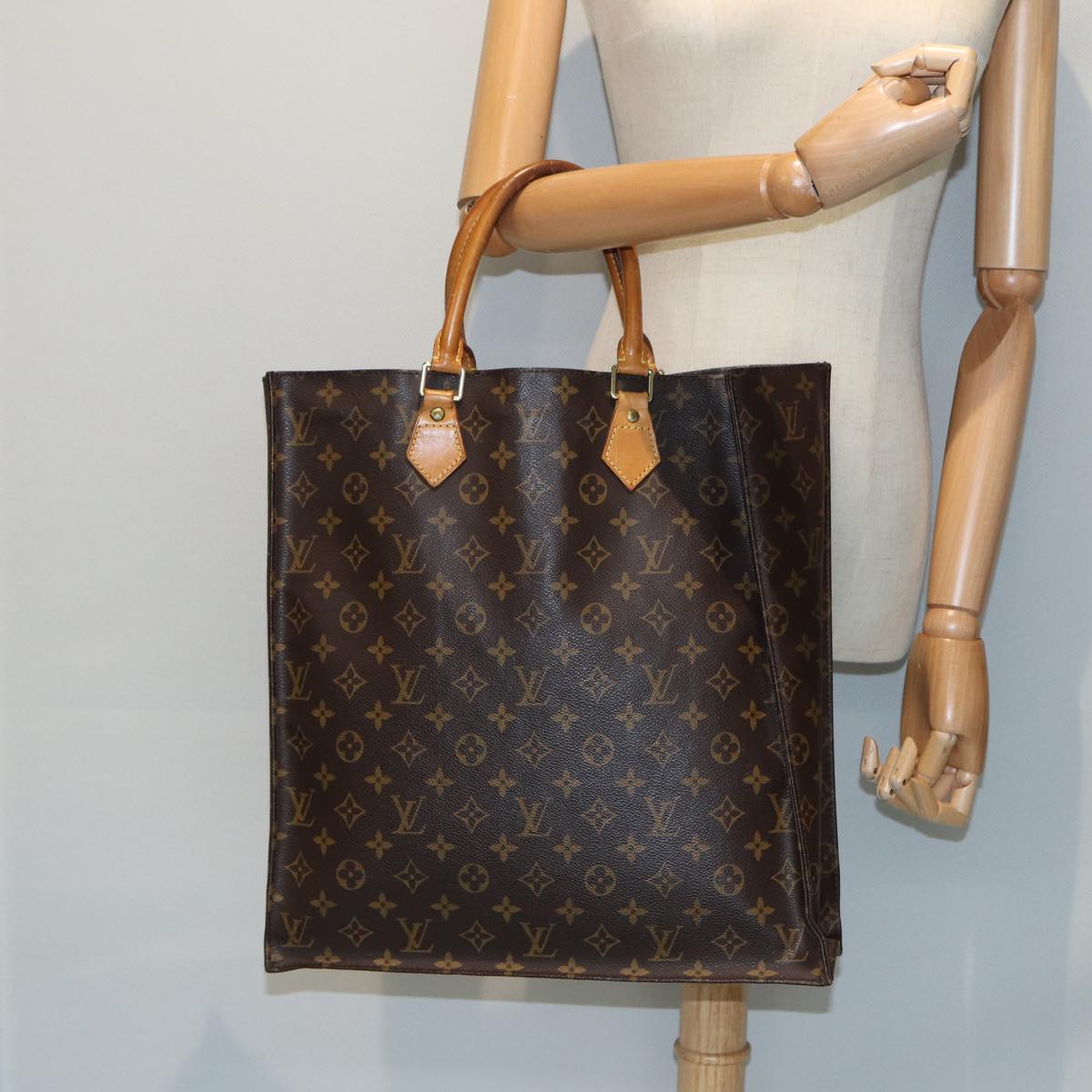 LOUIS VUITTON Monogram Sac Plat Hand Bag M51140 LV Auth 82902