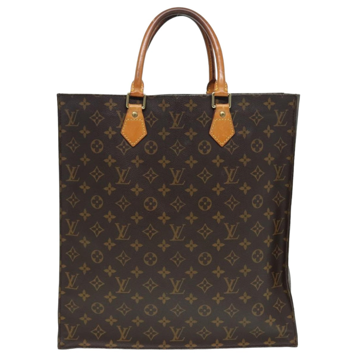 LOUIS VUITTON Monogram Sac Plat Hand Bag M51140 LV Auth 82902