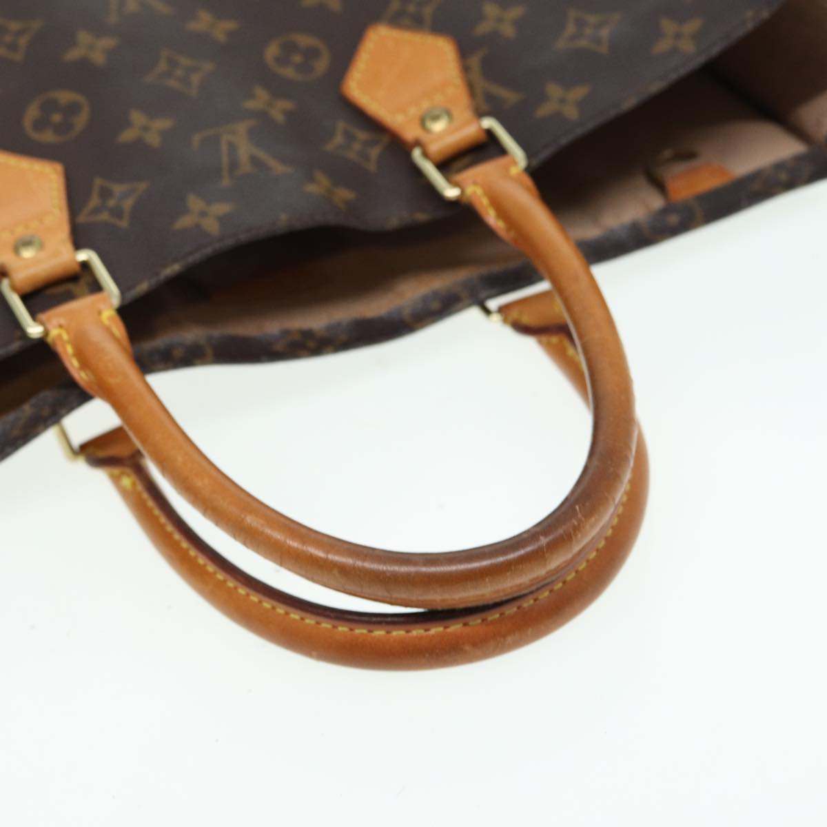 LOUIS VUITTON Monogram Sac Plat Hand Bag M51140 LV Auth 82902