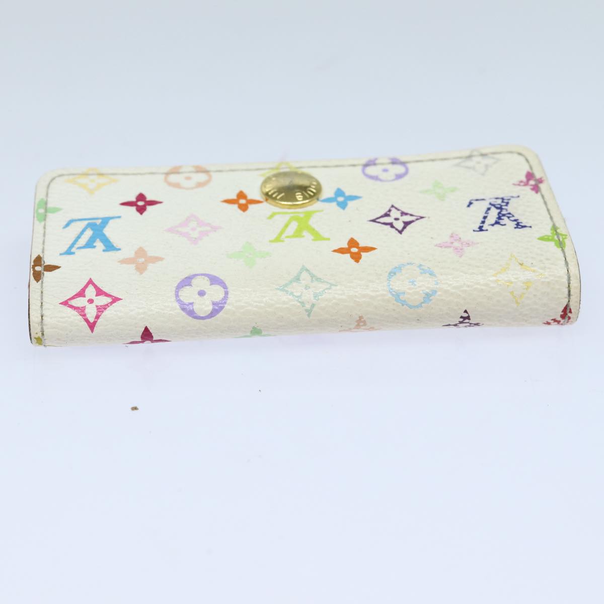 LOUIS VUITTON Monogram Multicolor Multi Cles 4 Keys Case White M60043 Auth 82906