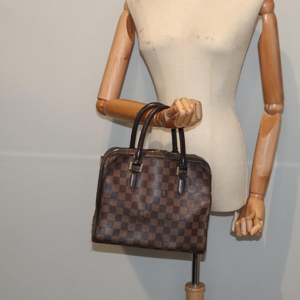 LOUIS VUITTON Damier Ebene Triana Hand Bag N51155 LV Auth 82913