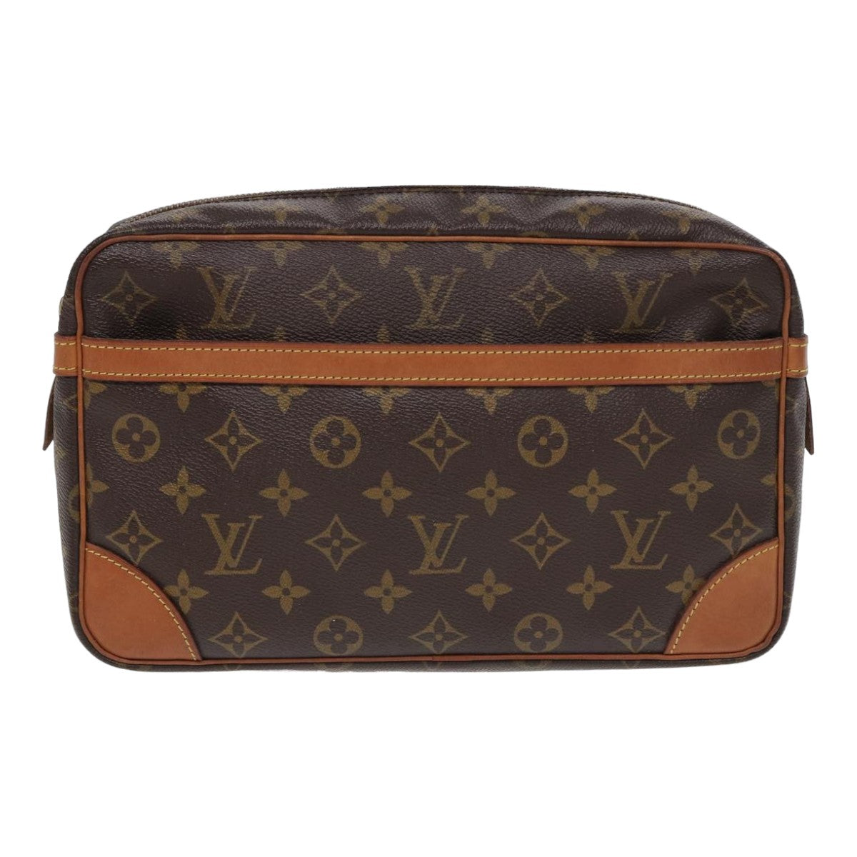 LOUIS VUITTON Monogram Compiegne 28 Clutch Bag M51845 LV Auth 82921