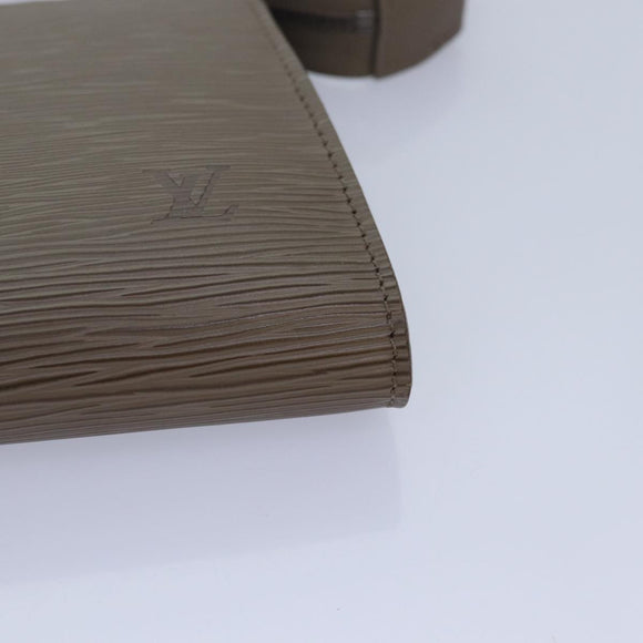 LOUIS VUITTON Epi Pochette Accessoires Pouch Gray Pepper LV Auth 82930A