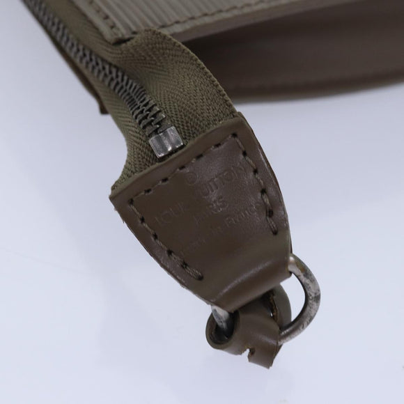 LOUIS VUITTON Epi Pochette Accessoires Pouch Gray Pepper LV Auth 82930A