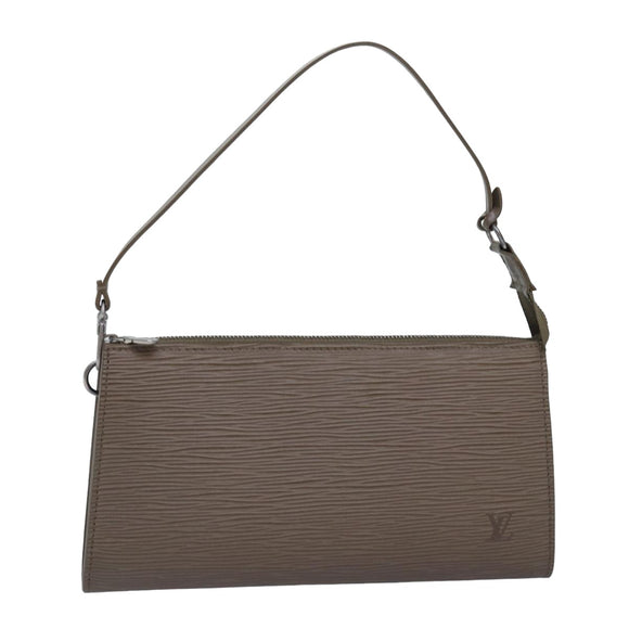 LOUIS VUITTON Epi Pochette Accessoires Pouch Gray Pepper LV Auth 82930V