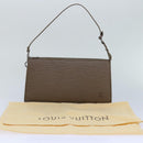 LOUIS VUITTON Epi Pochette Accessoires Pouch Gray Pepper LV Auth 82930V-12