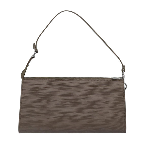 LOUIS VUITTON Epi Pochette Accessoires Pouch Gray Pepper LV Auth 82930V