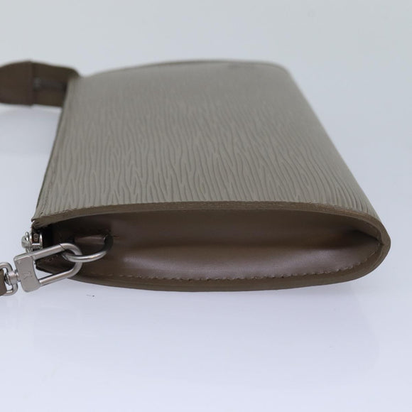 LOUIS VUITTON Epi Pochette Accessoires Pouch Gray Pepper LV Auth 82930V