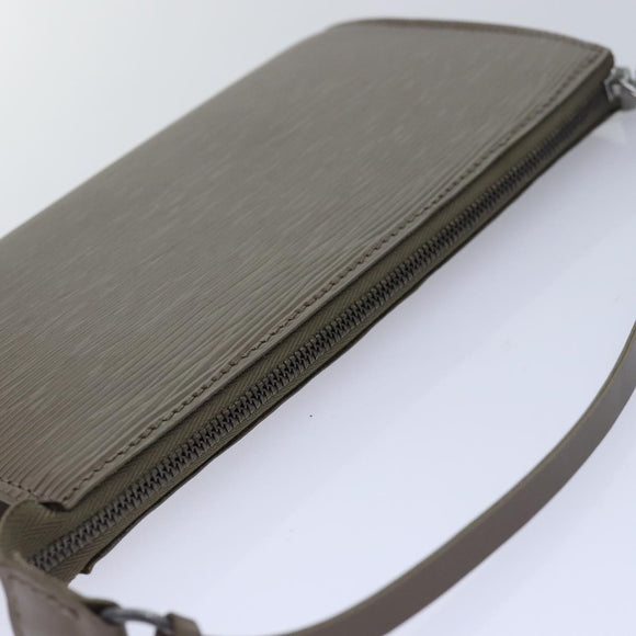 LOUIS VUITTON Epi Pochette Accessoires Pouch Gray Pepper LV Auth 82930V