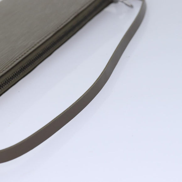 LOUIS VUITTON Epi Pochette Accessoires Pouch Gray Pepper LV Auth 82930A